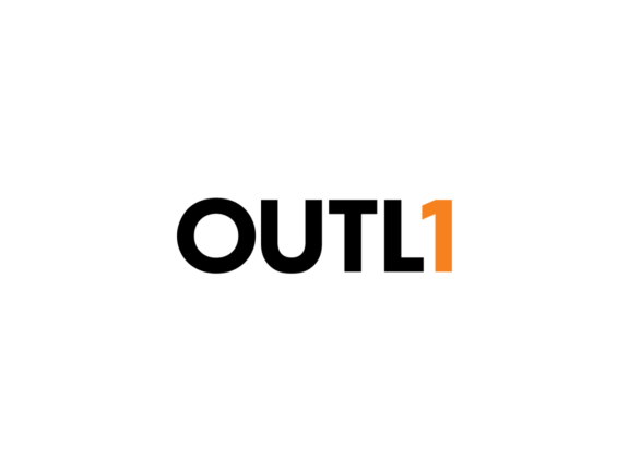 Svart och orange logga för företaget Outl1